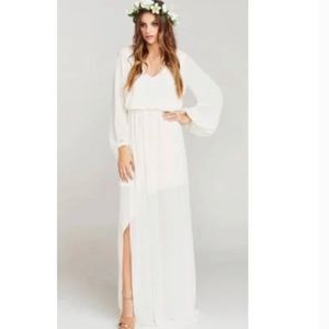 Show Me Your Mumu Jocelyn Long Sleeve Maxi White Sz Sm